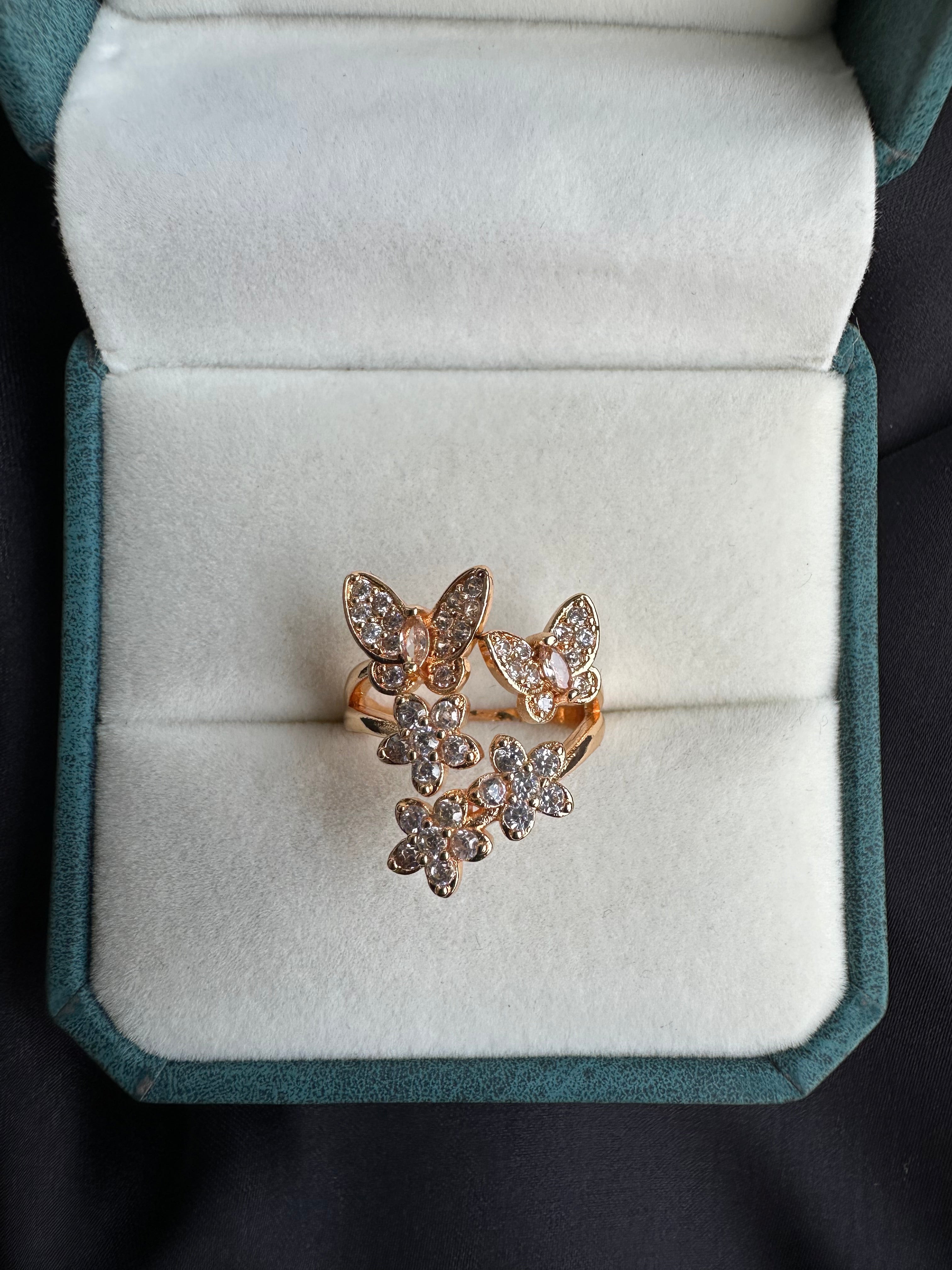 Butterfly flower ring