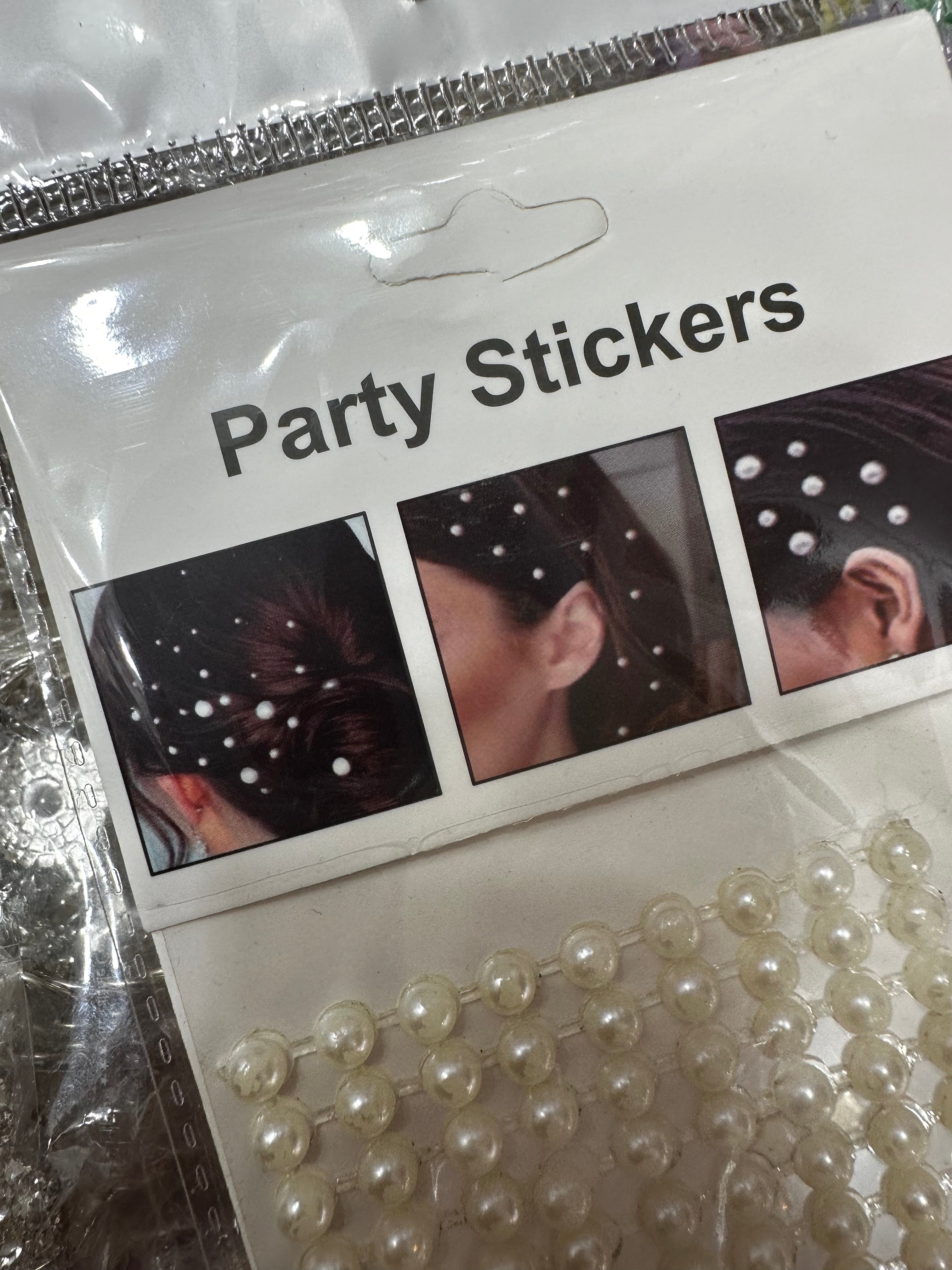 Party stickers pearl white